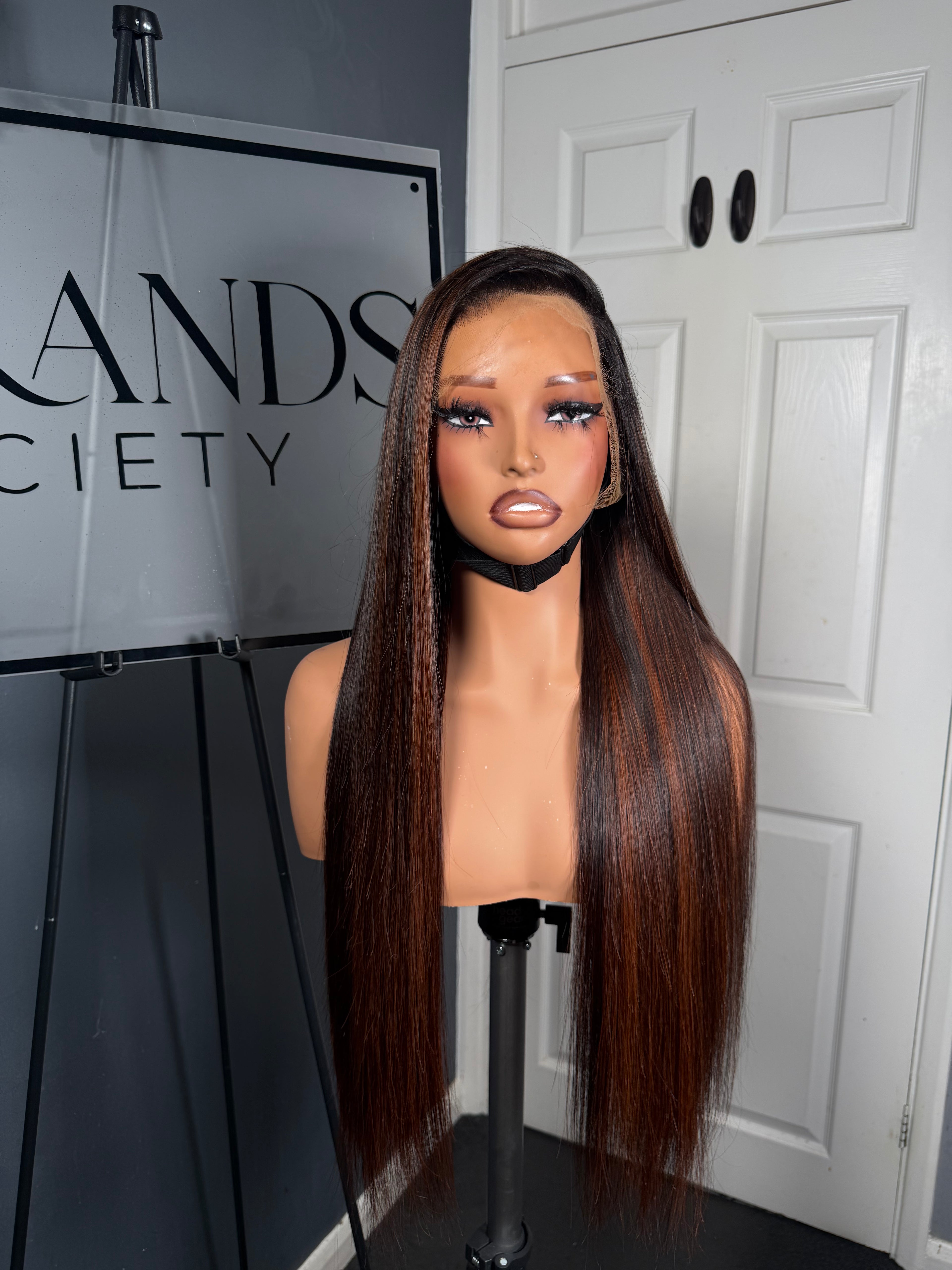 Cocoa Highlights - Bone Straight - HD Lace